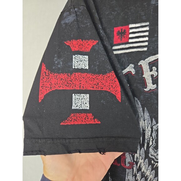 Affliction T-Shirt Built For Speed Black Skull Wings Men's size 3XL Distressed - Picture 6 of 10